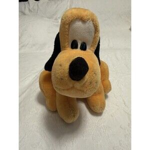 VTG Disney Pluto Plush 90s Red Collar 10” Dog Stuffed Animal Classic Gift EUC